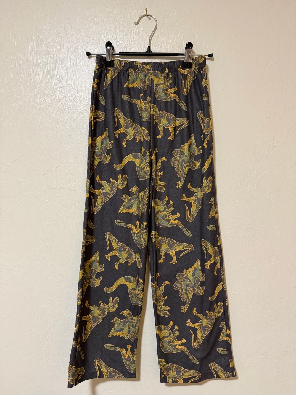 Kids Black Dinosaur-Print Pajama Pants